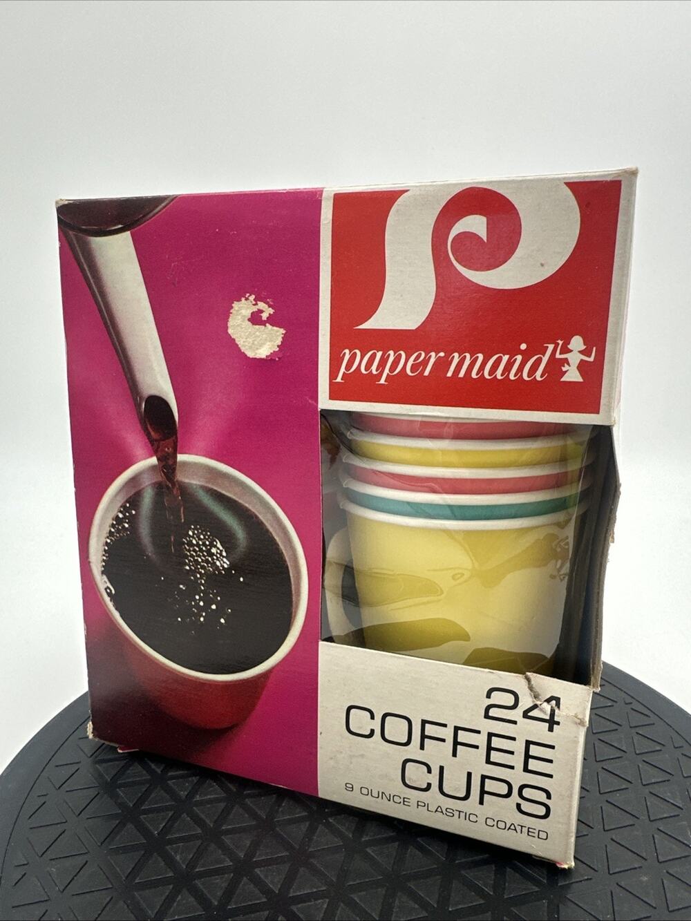 Vintage Box PAPER MAID 25 count Coffee Drink Cups 9 ounce Handled